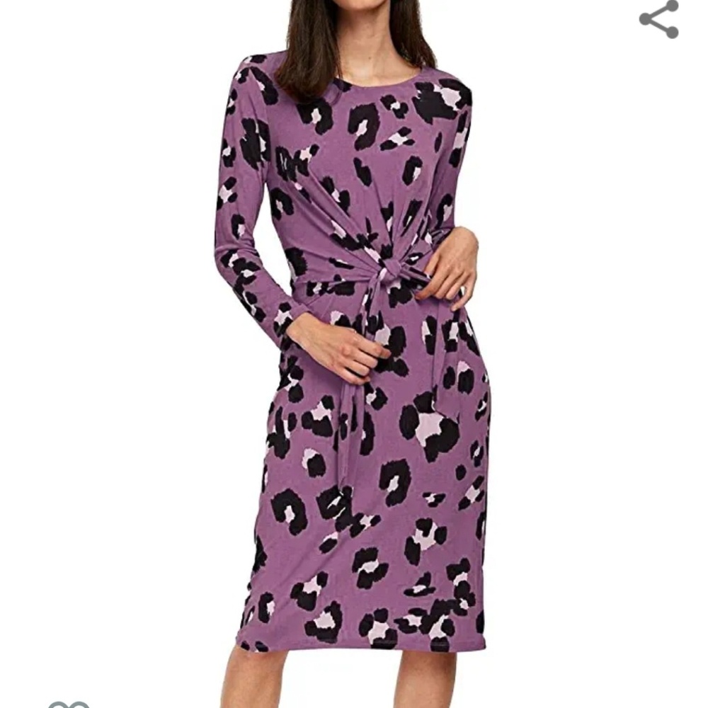 Leopard print midi dress